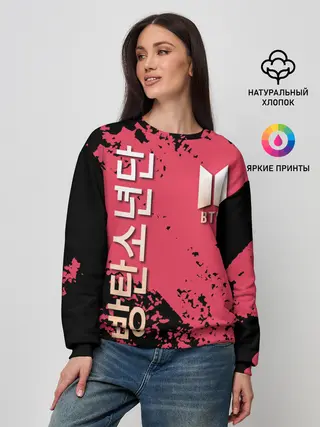 Женский свитшот / BTS LOGO / БТС ЛОГОТИП