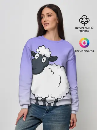 Женский свитшот / Нарисованный милый барашек