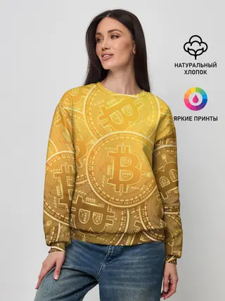 Женский свитшот / БИТКОИН МОНЕТЫ