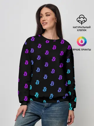 Женский свитшот / БИТКОИН НЕОН |BITCOIN NEON
