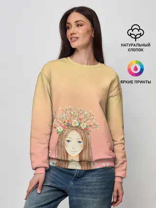 Женский свитшот / девочка и кролик