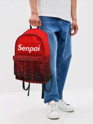 Рюкзак джинсовый / SENPAI MATRIX RED