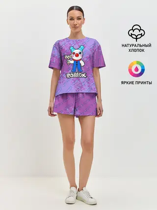 Женская пижама с шортами / Свинка Пигги из Roblox