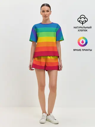 Женская пижама с шортами / Радуга | Rainbow