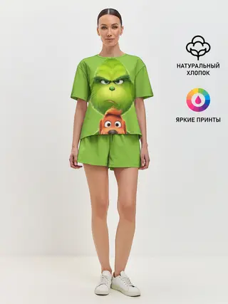 Женская пижама с шортами / Гринч