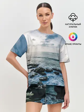 Женская пижама с шортами / Море
