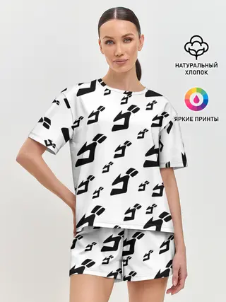 Женская пижама с шортами / JOJO PATTERN BW