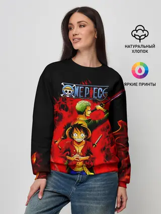 Женский свитшот / Зоро и Луффи в огне One Piece