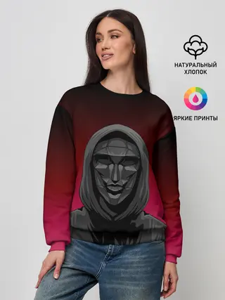 Женский свитшот / Распорядитель игры на черно розовом фоне