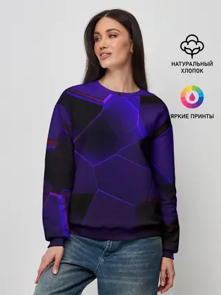 Женский свитшот / СИНИЕ ПЛИТЫ 3D