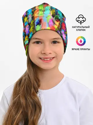 Детская шапка / Котики на дискотеке