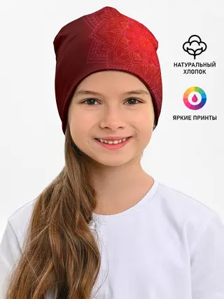 Детская шапка / Красная мандала