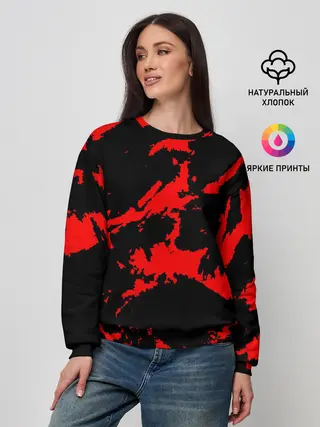 Женский свитшот / Красный на черном