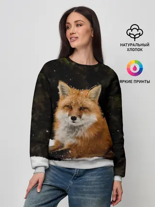 Женский свитшот / Лиса и снег