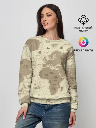 Женский свитшот / Карта мира