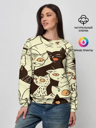 Женский свитшот / КОТЯТА ПАТТЕРН