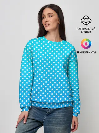 Женский свитшот / Белые кружки