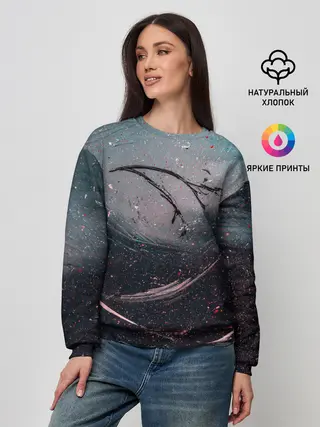 Женский свитшот / Абстракция краска разводы кап