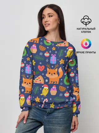 Женский свитшот / Новогодний макет