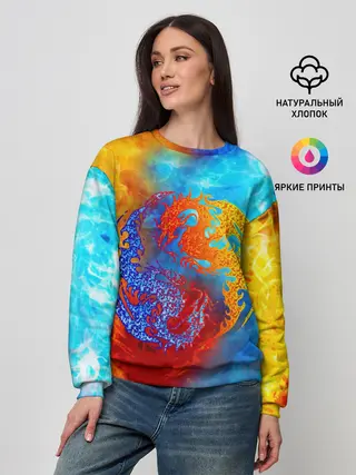 Женский свитшот / Битва огней x Драконы