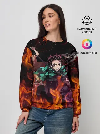 Женский свитшот / Kimetsu no Yaiba в огне