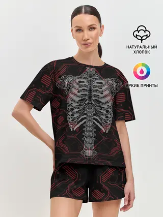 Женская пижама с шортами / Цифровой киберскелет