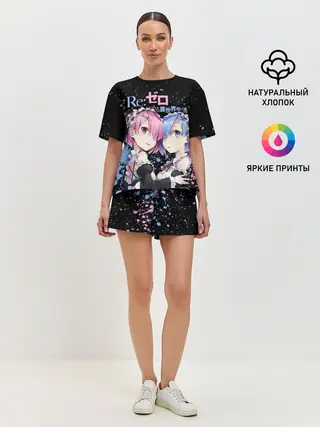 Женская пижама с шортами / Re:Zero, Рам и Рем