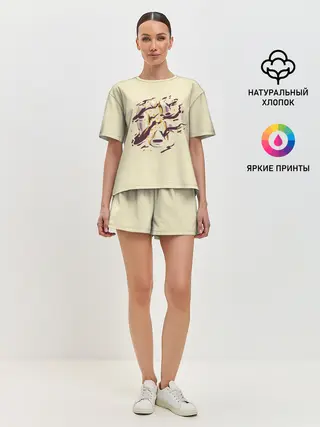 Женская пижама с шортами / Маска Безликого раскололась