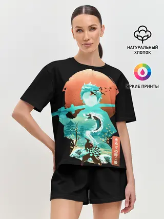 Женская пижама с шортами / Танджиро