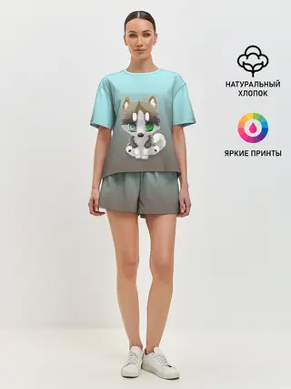 Женская пижама с шортами / Малыш хаски