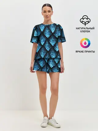 Женская пижама с шортами / Чешуя ледяного дракона