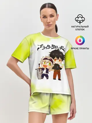 Женская пижама с шортами / Аста и Юно Чёрный клевер