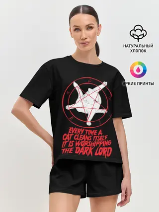 Женская пижама с шортами / КОТ САТАНЫ
