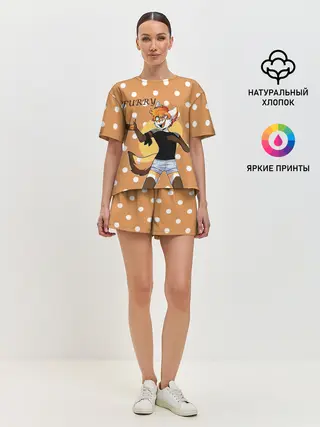 Женская пижама с шортами / Furry fox guy