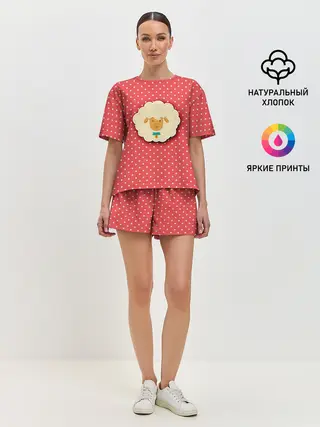 Женская пижама с шортами / Овечка
