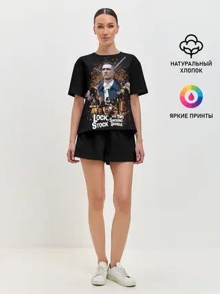 Женская пижама с шортами / Карты, деньги, два ствола