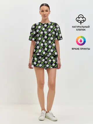 Женская пижама с шортами / Текстура мяча