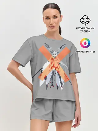 Женская пижама с шортами / лазурный путь