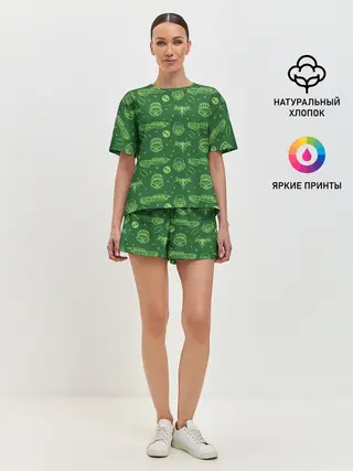 Женская пижама с шортами / Halo Pattern