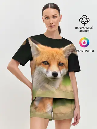 Женская пижама с шортами / Мордочка лисицы