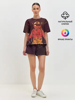 Женская пижама с шортами / Космос