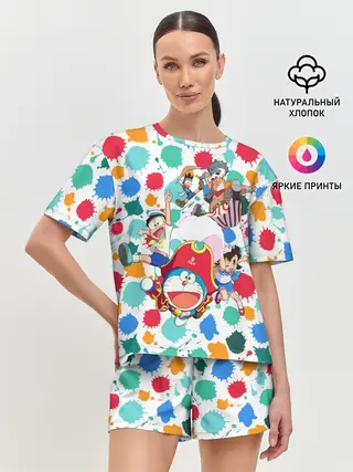 Женская пижама с шортами / Дораэмон и компания