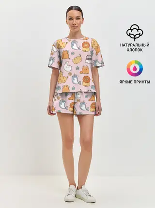 Женская пижама с шортами / Зверюшки