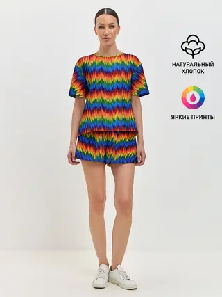 Женская пижама с шортами / РАДУЖНАЯ КИСЛОТА