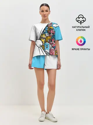 Женская пижама с шортами / Монстрики