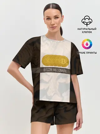Женская пижама с шортами / Bitcoin | Биткоин | Миллионер
