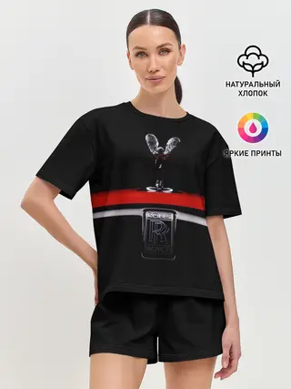 Женская пижама с шортами / Темный Ролс-Ройс