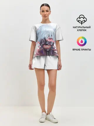 Женская пижама с шортами / Канеки Кен акварель
