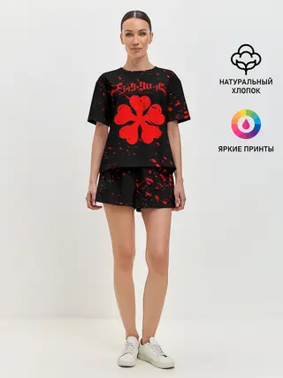 Женская пижама с шортами / ЧЕРНЫЙ КЛЕВЕР АНИМЕ,