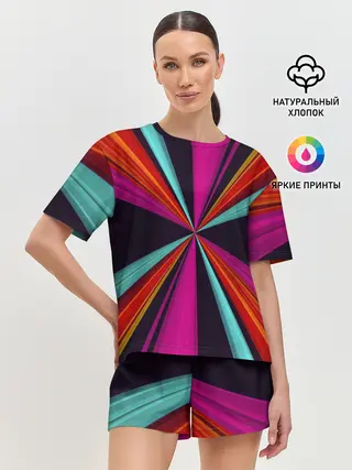 Женская пижама с шортами / Полосы